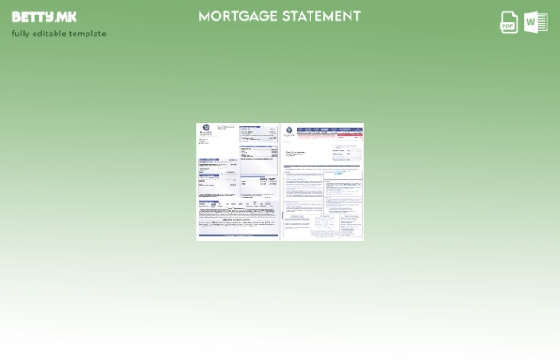 модерен стил Пакистански Meezan изјава за хипотека во Word и PDF формати, шаблон